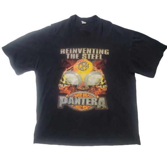 Vintage Pantera Morbid Angel Reinventing The Steel 2001 Tour Heavy Metal XL - Picture 1 of 6